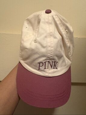 PINK Two-Tone Cap in Cream and Mauve